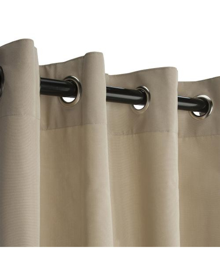 Sunbrella Outdoor Curtain With Nickel Grommets Canvas Antique Beige